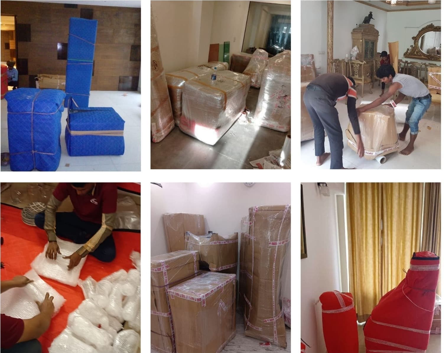 Furniture packing and wrapping services by professional packers and movers in Delhi, including sofa wrapping, fragile item protection, and packed household goods.